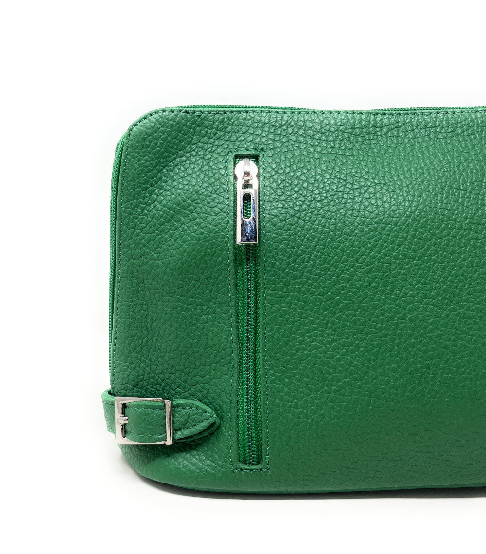 Sac à main en cuir italien grainé MAMMA MIA Vert anglais