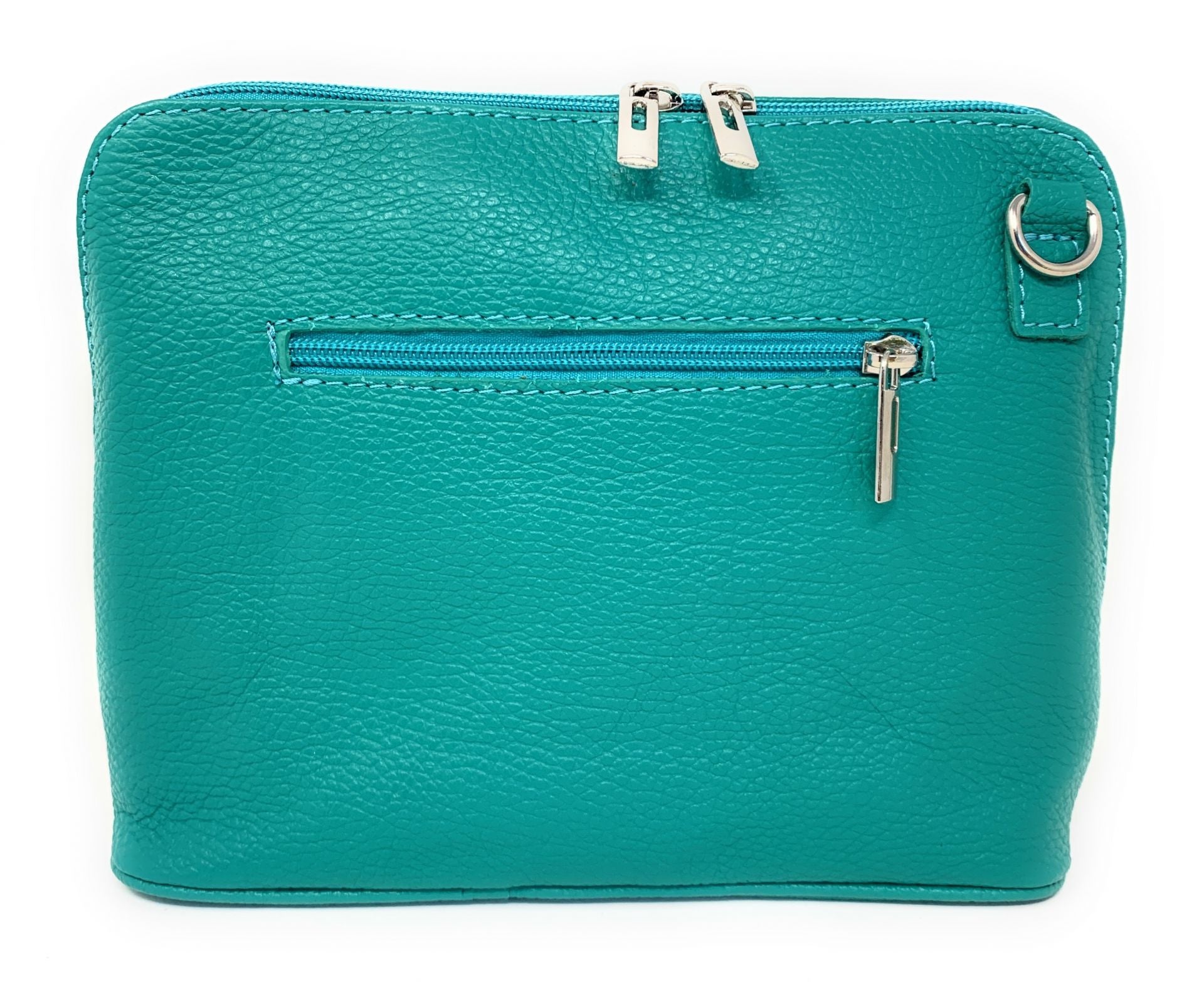 Sac à main en cuir italien grainé MAMMA MIA Bleu turquoise
