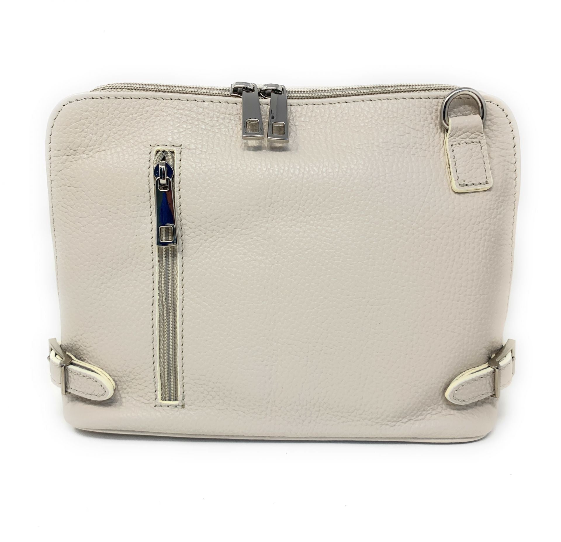 Sac à main en cuir italien grainé MAMMA MIA Beige crème