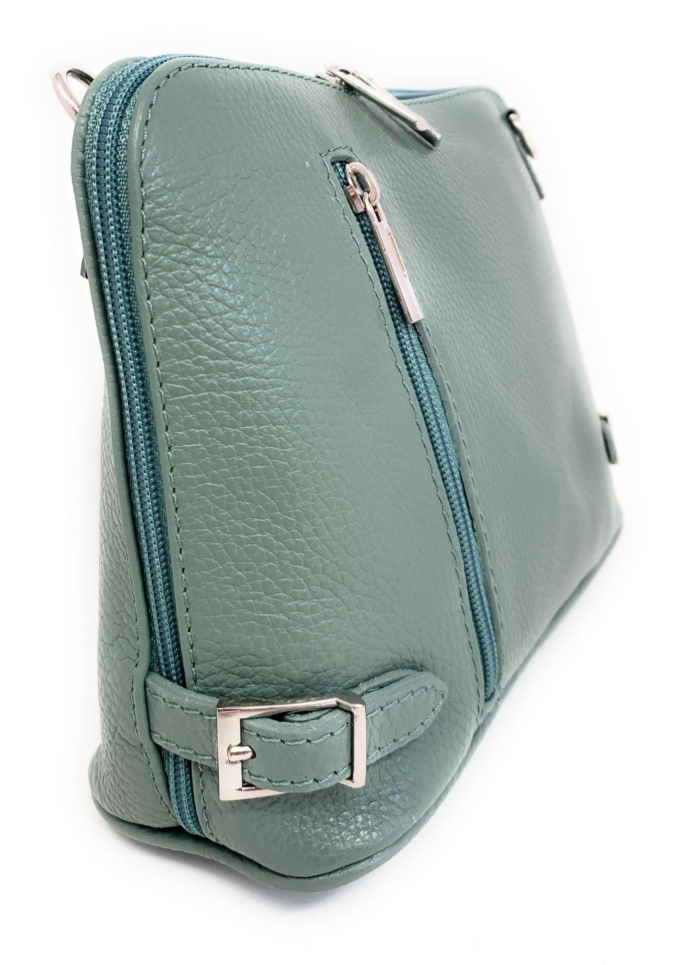 Sac à main en cuir italien grainé MAMMA MIA Vert pastel