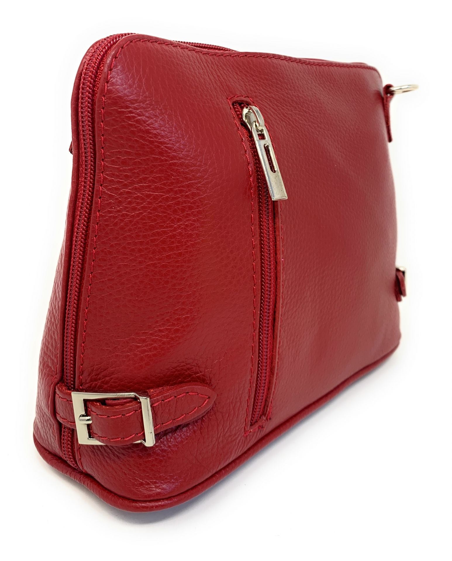 Sac à main en cuir italien grainé MAMMA MIA Rouge foncé