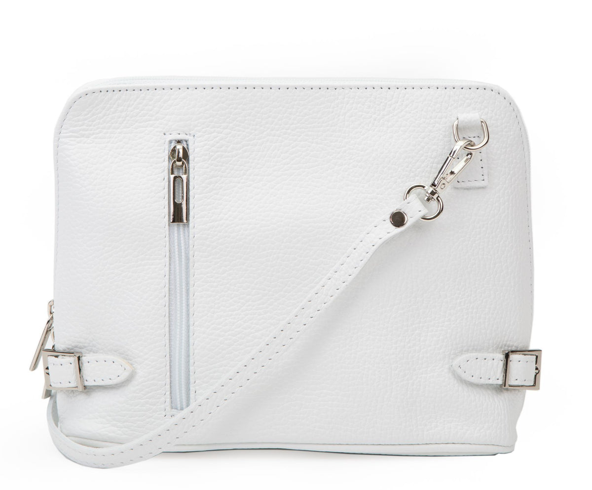 Sac à main en cuir italien grainé MAMMA MIA Blanc