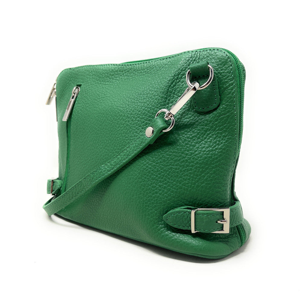 Sac à main en cuir italien grainé MAMMA MIA Vert anglais