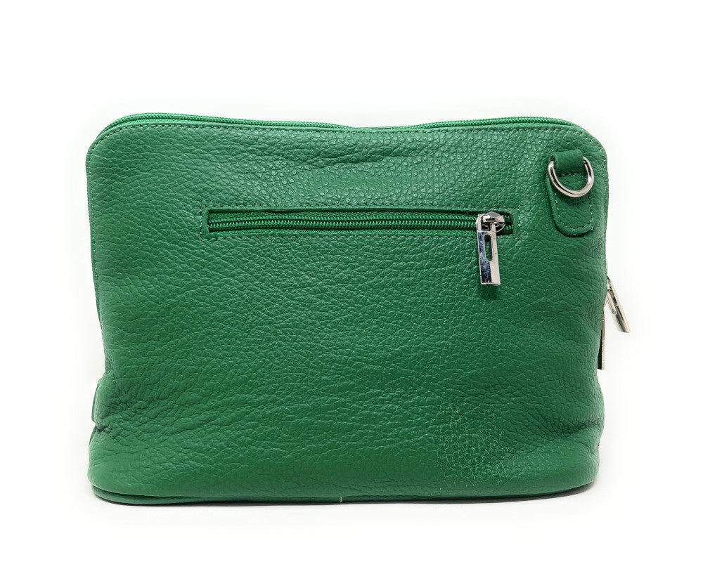 Sac à main en cuir italien grainé MAMMA MIA Vert anglais