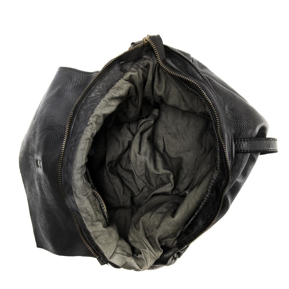 Sac messager en cuir vintage MISS CODY Noir