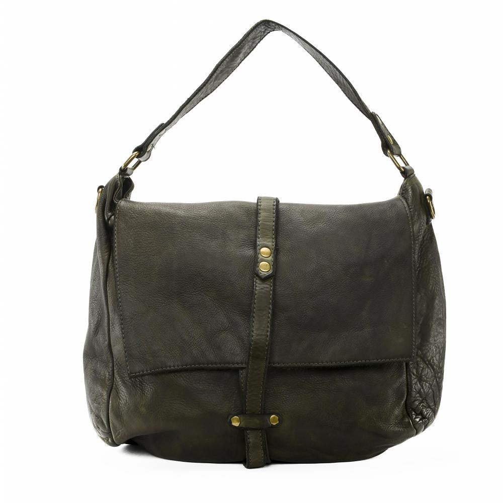 Sac messager en cuir vintage MISS CODY Kaki