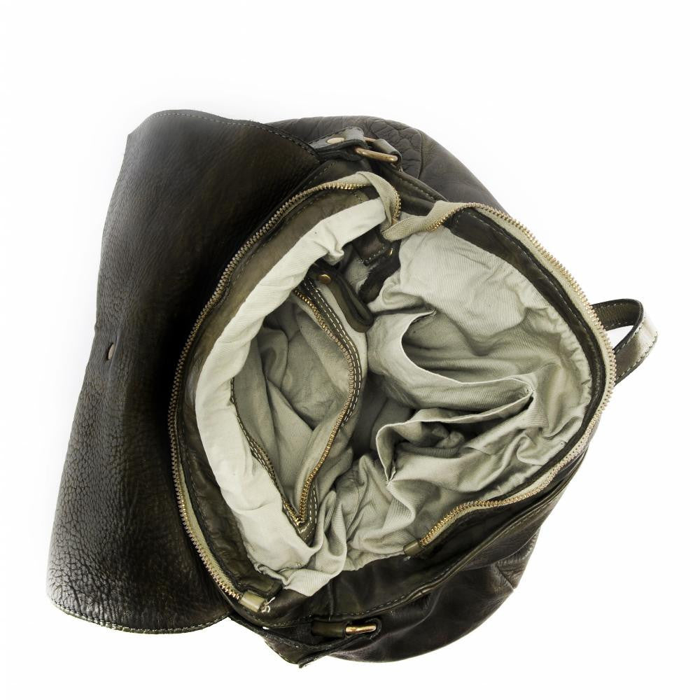 Sac messager en cuir vintage MISS CODY Kaki