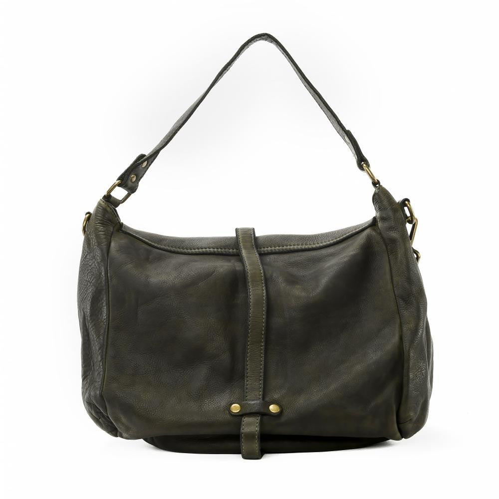 Sac messager en cuir vintage MISS CODY Kaki