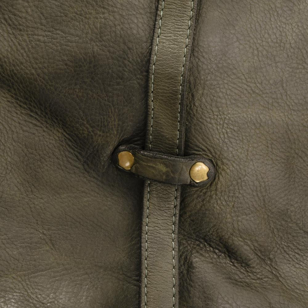 Sac messager en cuir vintage MISS CODY Kaki
