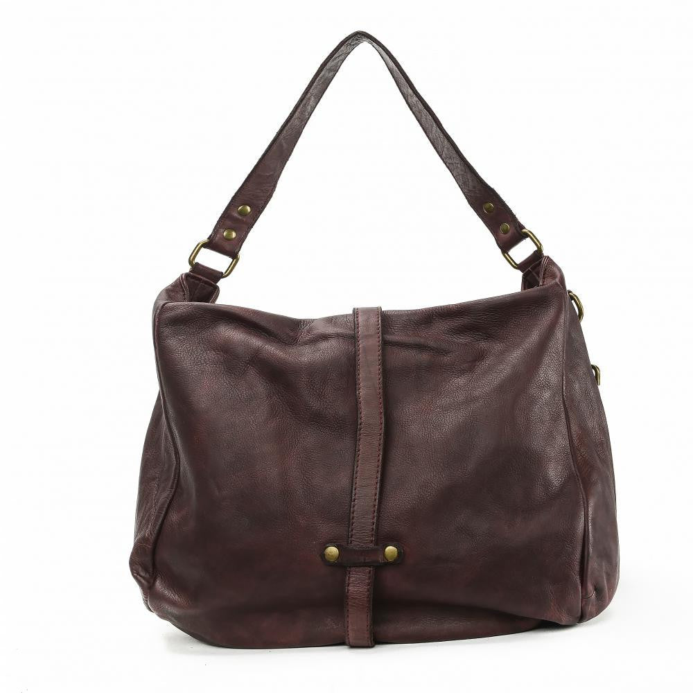 Sac messager en cuir vintage MISS CODY Prune