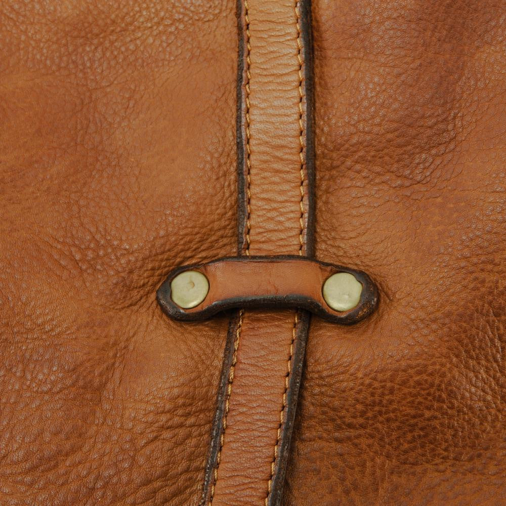 Sac messager en cuir vintage MISS CODY Cognac