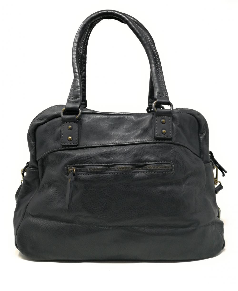Sac bowling en cuir vintage MISS ERICA Noir