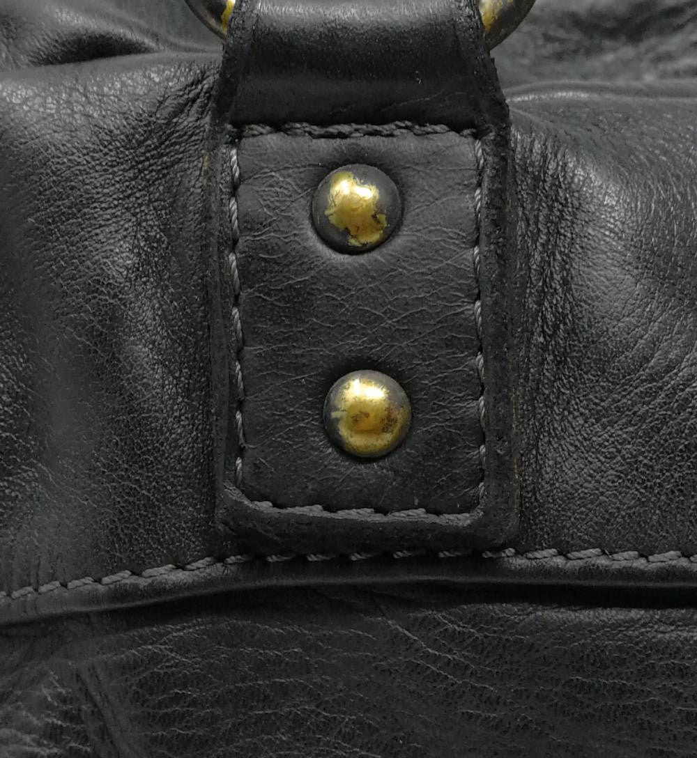 Sac bowling en cuir vintage MISS ERICA Noir