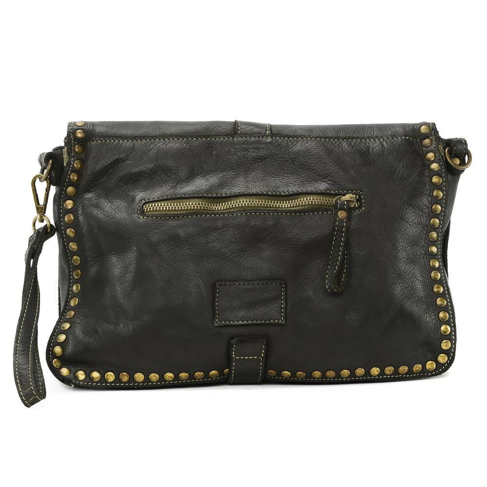 Sac besace à bandoulière en cuir vintage MISS K Noir
