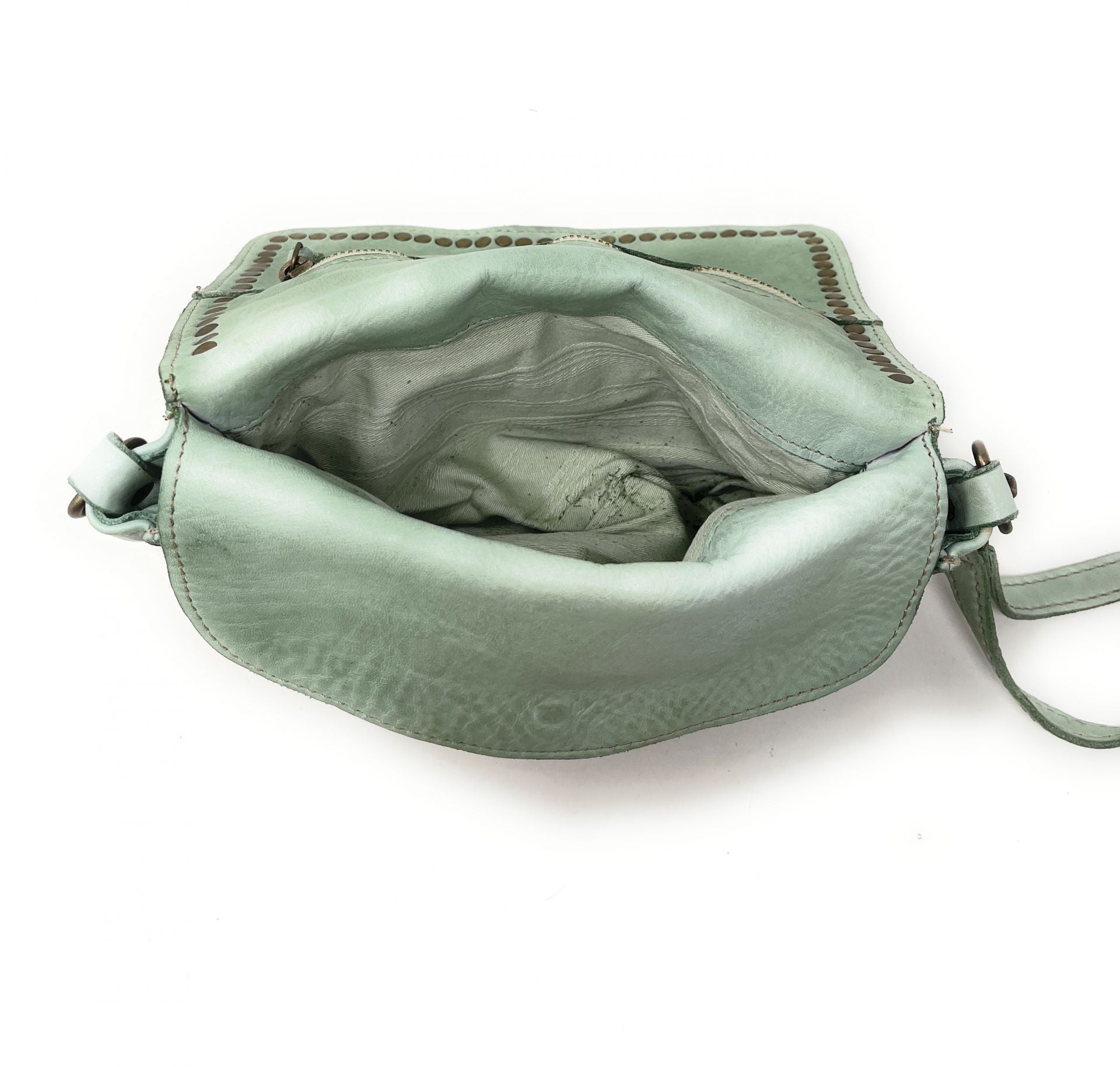 Sac besace à bandoulière en cuir vintage MISS SHAN Vert pastel