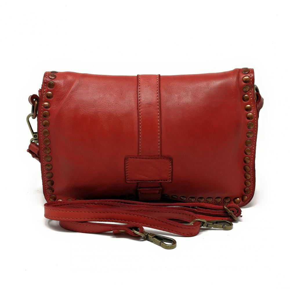 Sac besace à bandoulière en cuir vintage MISS SHAN Rouge garance