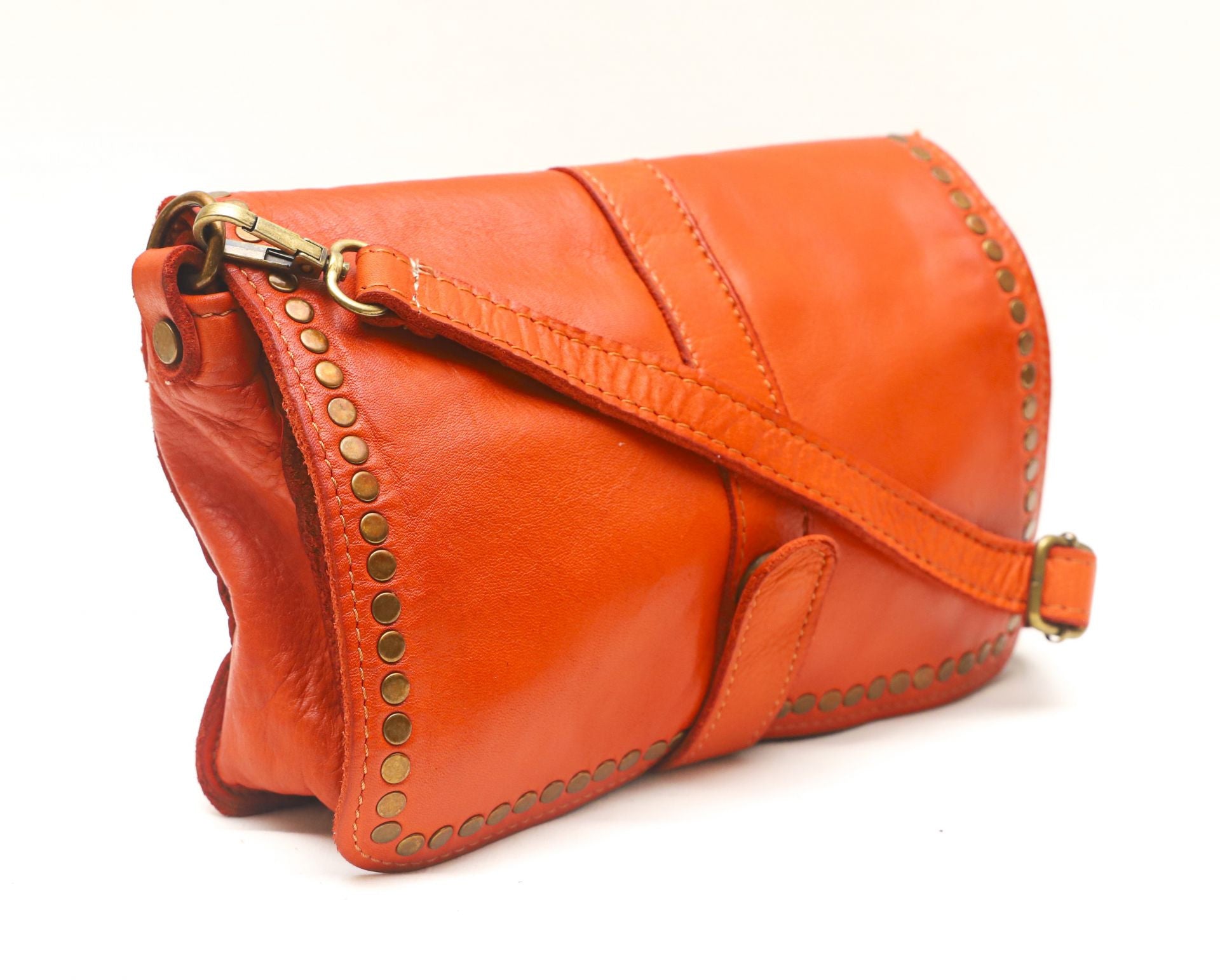 Sac besace à bandoulière en cuir vintage MISS SHAN Orange
