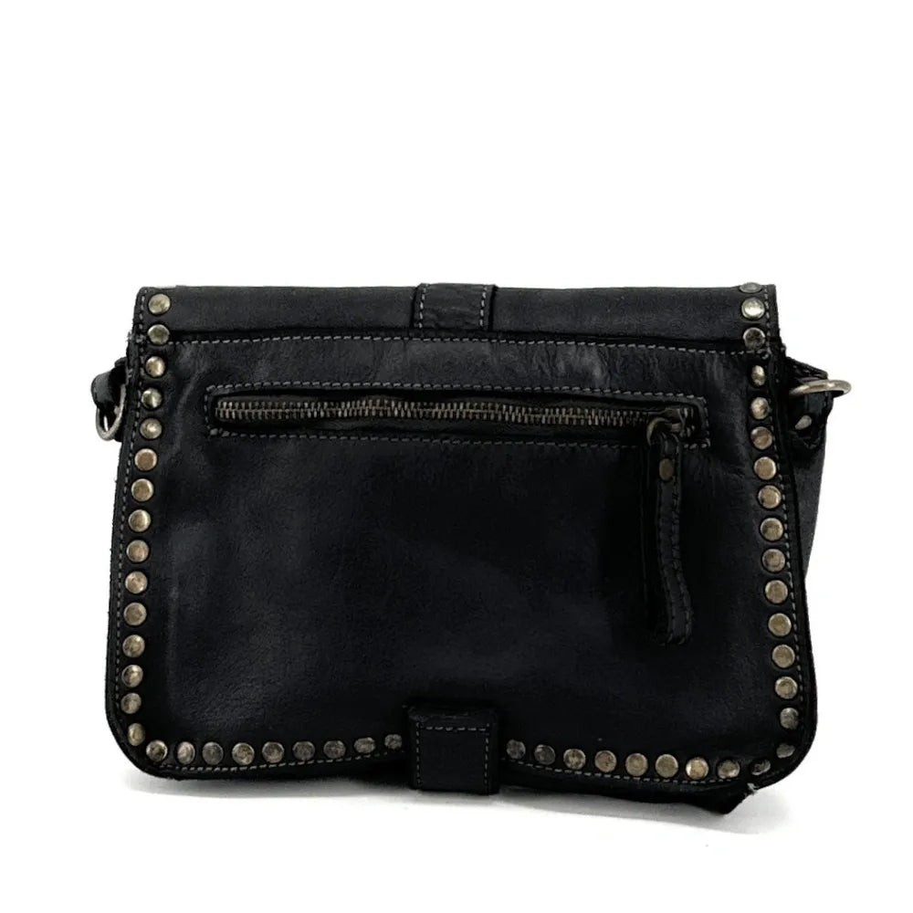 Sac besace à bandoulière en cuir vintage MISS SHAN Noir