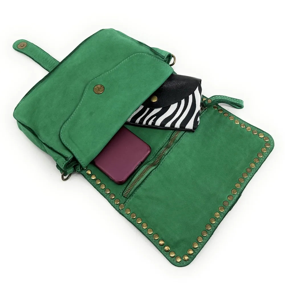 Sac besace à bandoulière en cuir vintage MISS SHAN Vert anglais