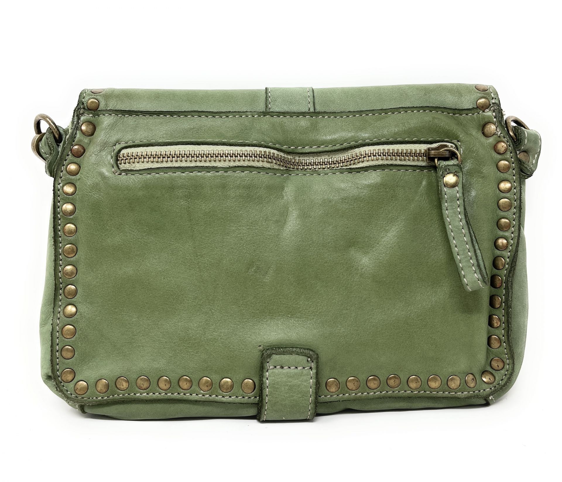 Sac besace à bandoulière en cuir vintage MISS SHAN Kaki clair