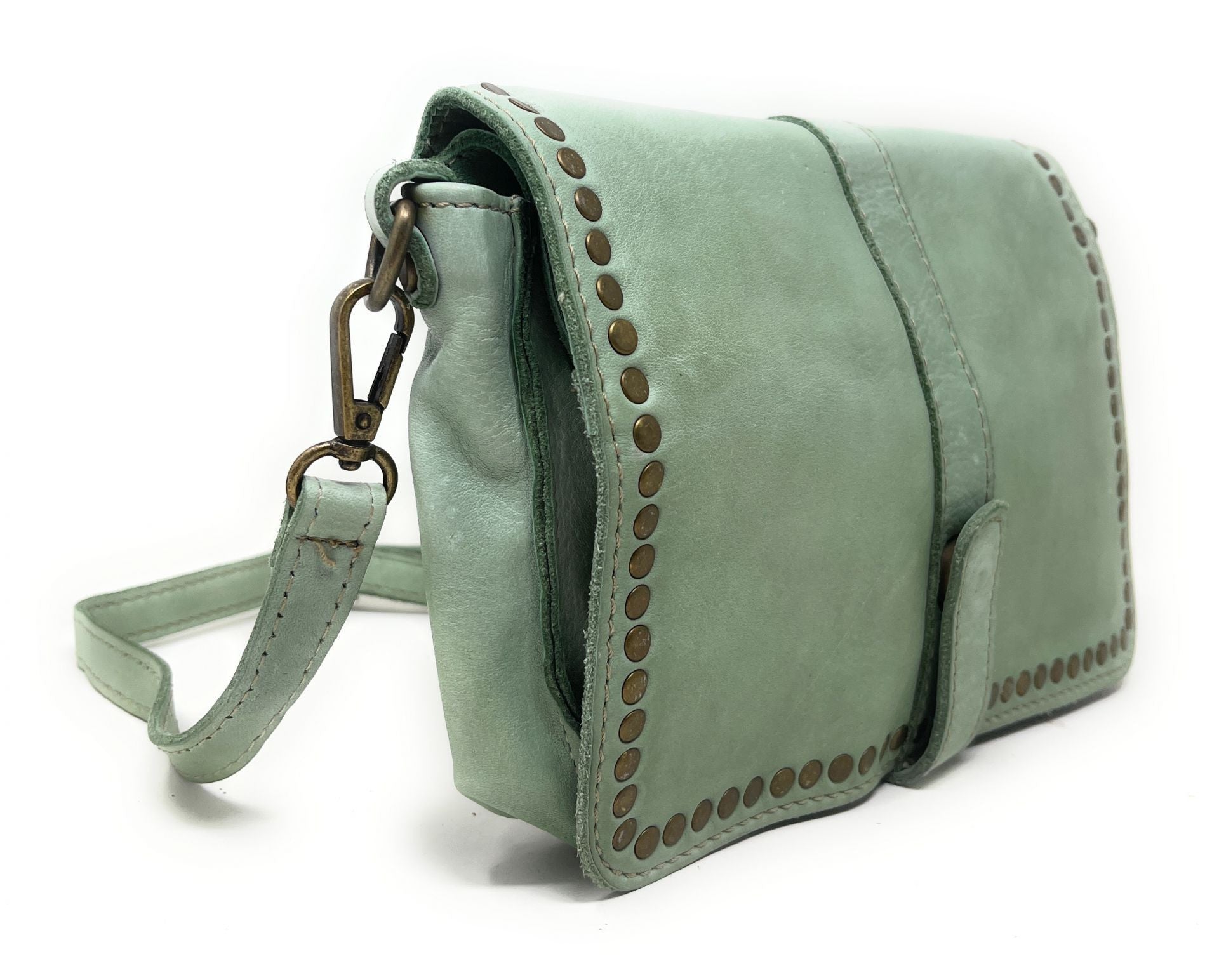 Sac besace à bandoulière en cuir vintage MISS SHAN Vert pastel