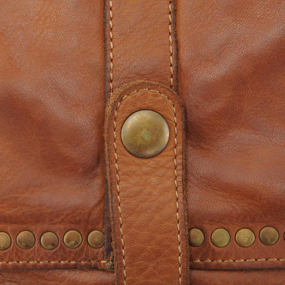 Sac besace à bandoulière en cuir vintage MISS SHAN Camel foncé