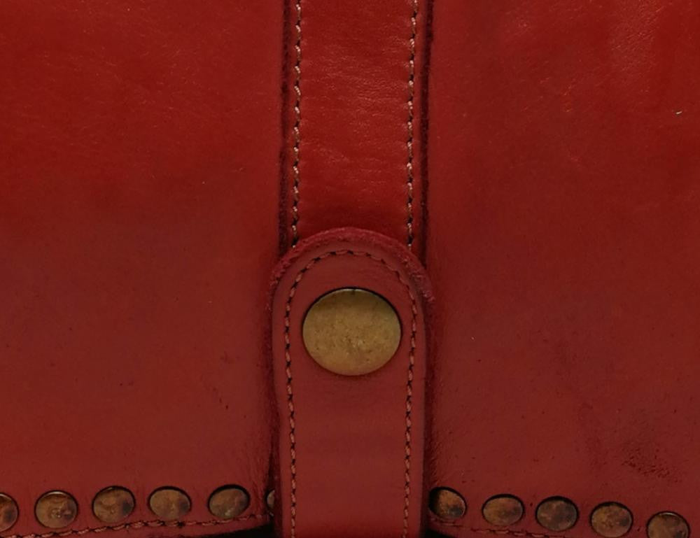Sac besace à bandoulière en cuir vintage MISS SHAN Rouge garance