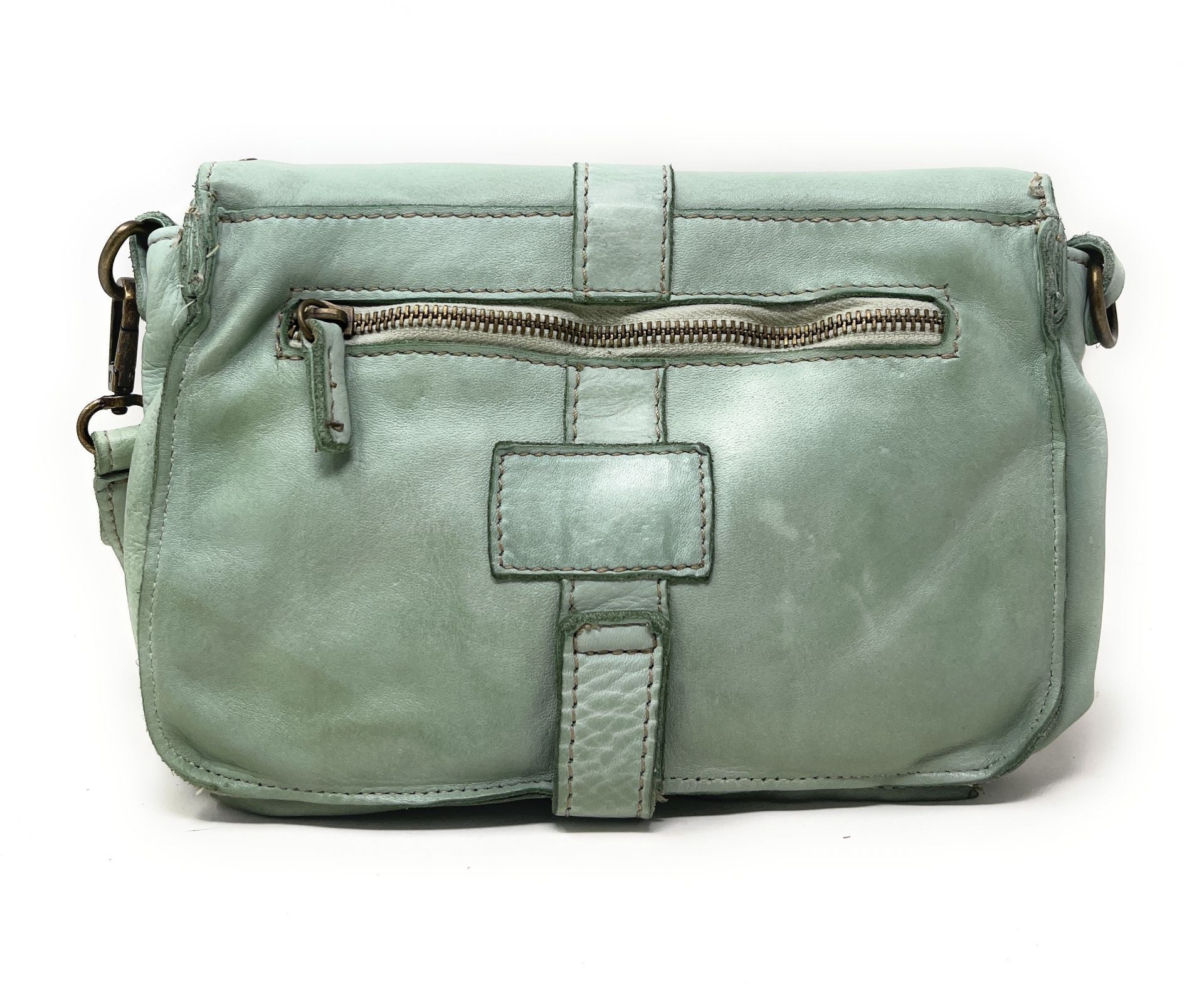 Sac besace à bandoulière en cuir vintage MISS SHAN Vert pastel