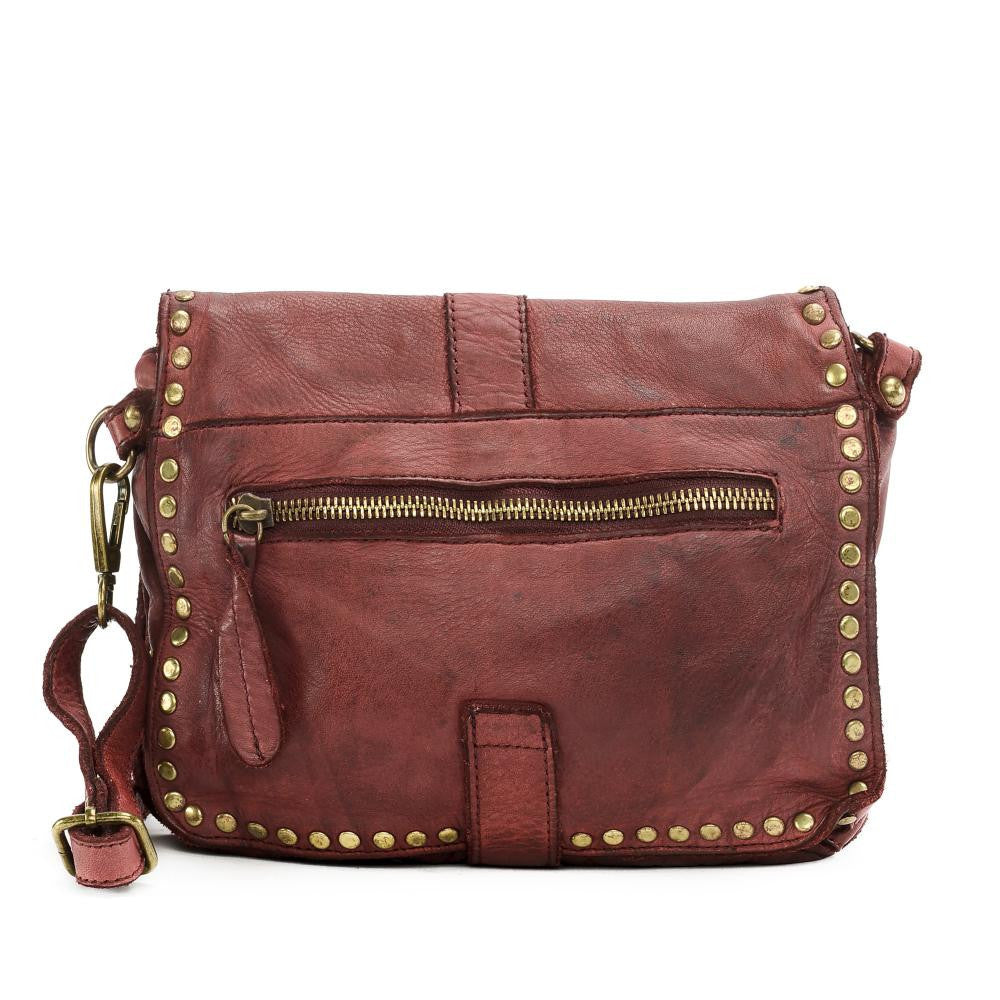 Sac besace à bandoulière en cuir vintage MISS SHAN Rouge foncé