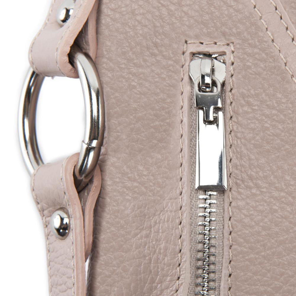 Sac à main en cuir grainé HUIT Rose nude