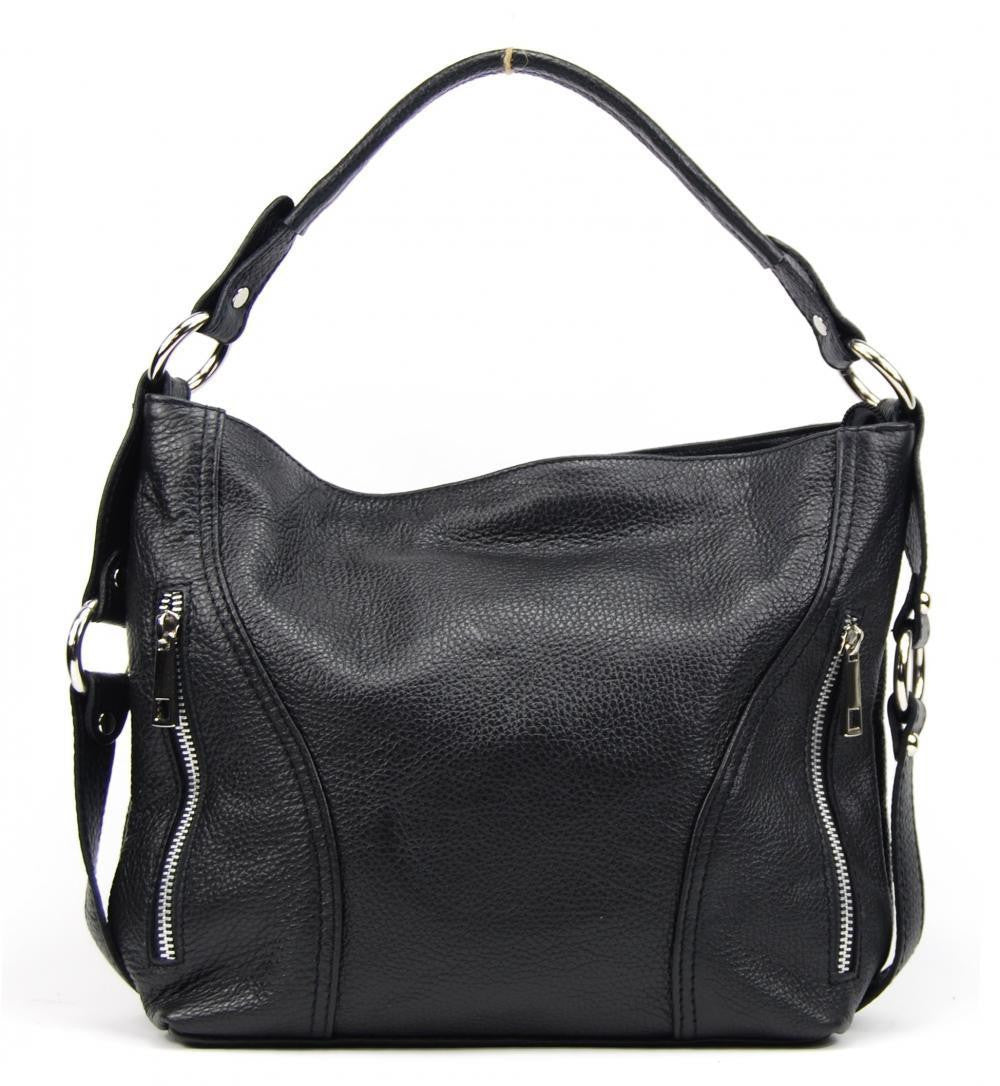 Sac à main en cuir grainé HUIT Noir