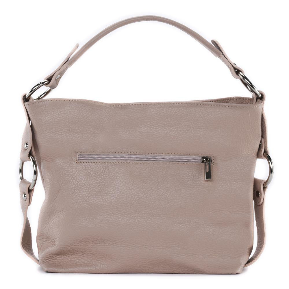 Sac à main en cuir grainé HUIT Rose nude