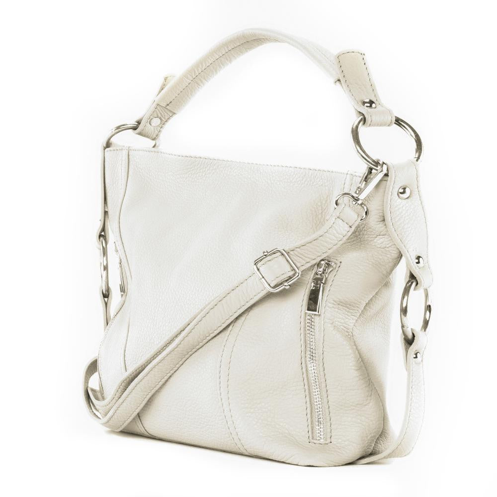 Sac à main en cuir grainé HUIT Beige crème
