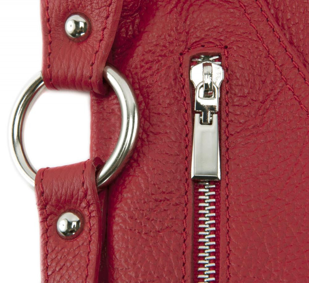 Sac à main en cuir grainé HUIT Rouge garance