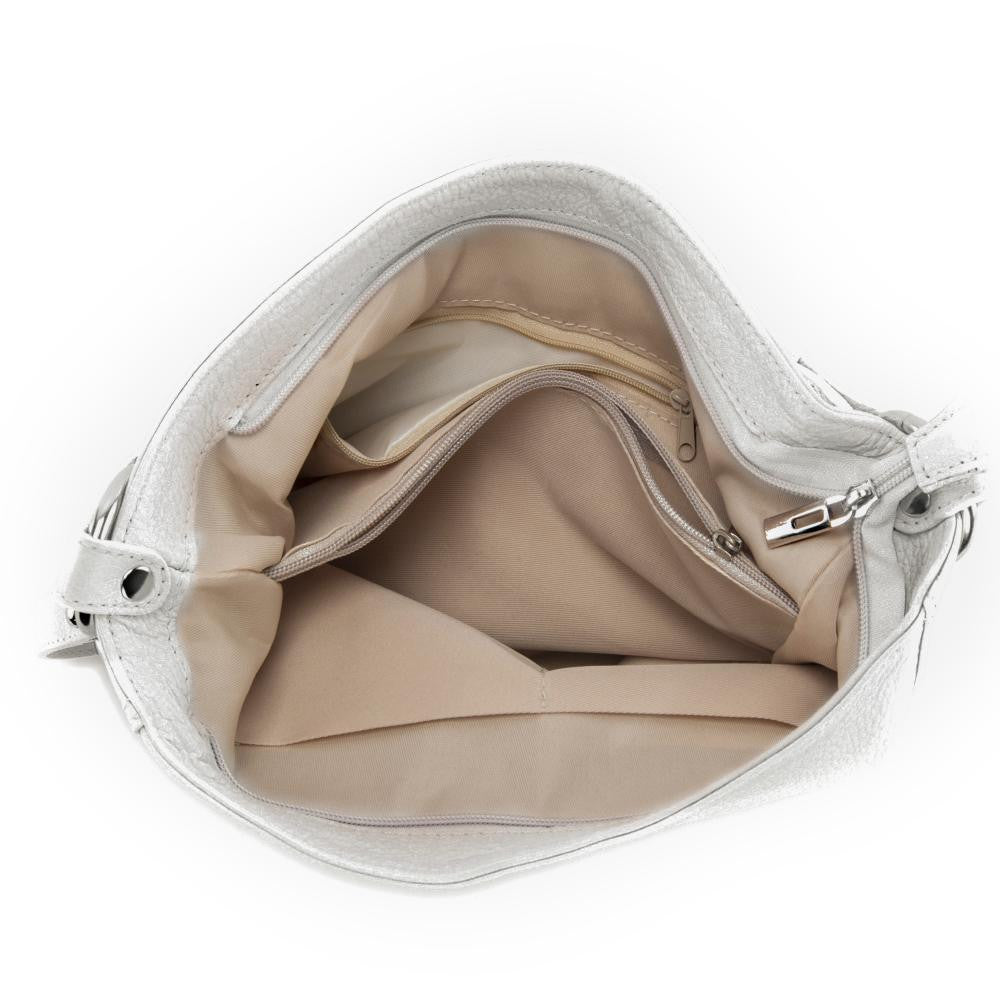 Sac à main en cuir grainé HUIT Beige crème