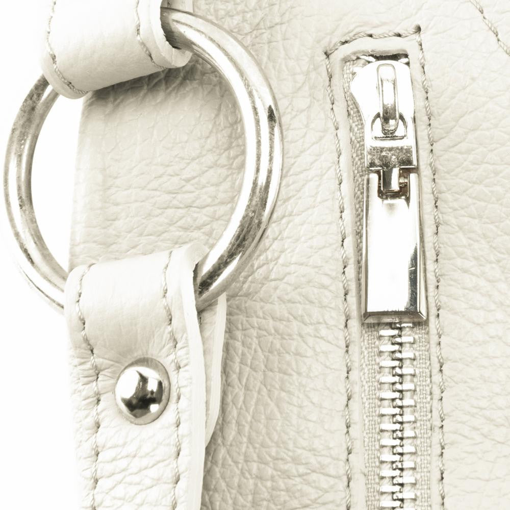 Sac à main en cuir grainé HUIT Beige crème