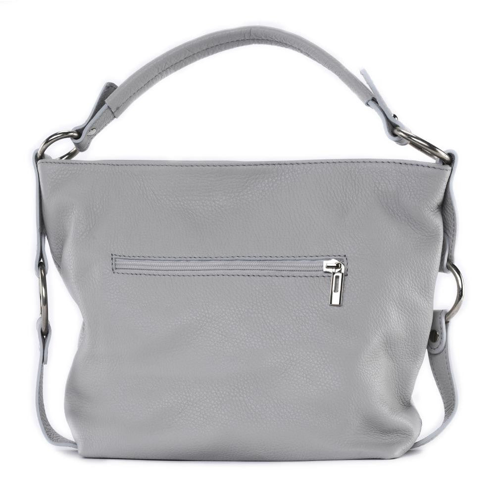 Sac à main en cuir grainé HUIT Gris clair