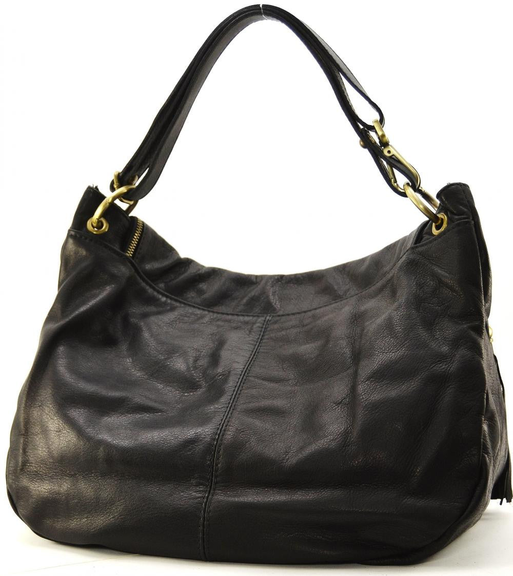 Sac bandoulière en cuir lisse 72 HEURES XL Noir