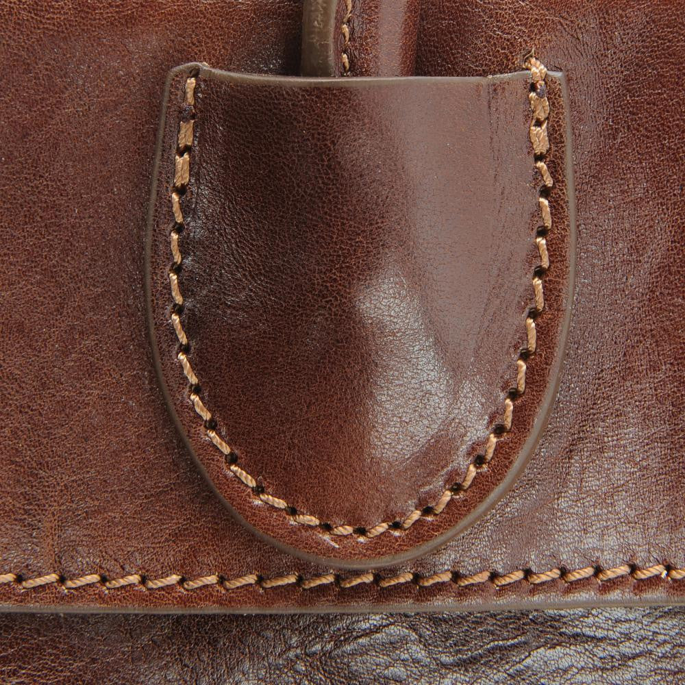 Sac cabas en cuir lisse ORLANDO Châtaigne