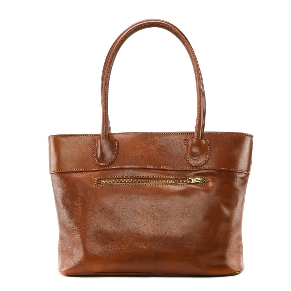 Sac cabas en cuir lisse ORLANDO Cognac