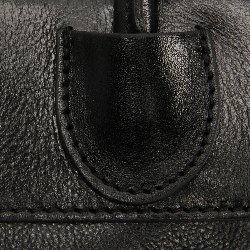 Sac cabas en cuir lisse ORLANDO Noir