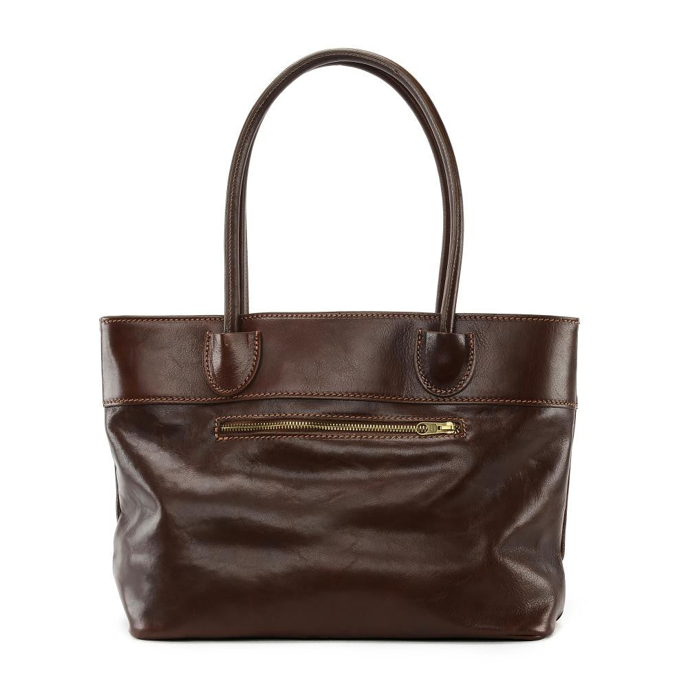 Sac cabas en cuir lisse ORLANDO Châtaigne
