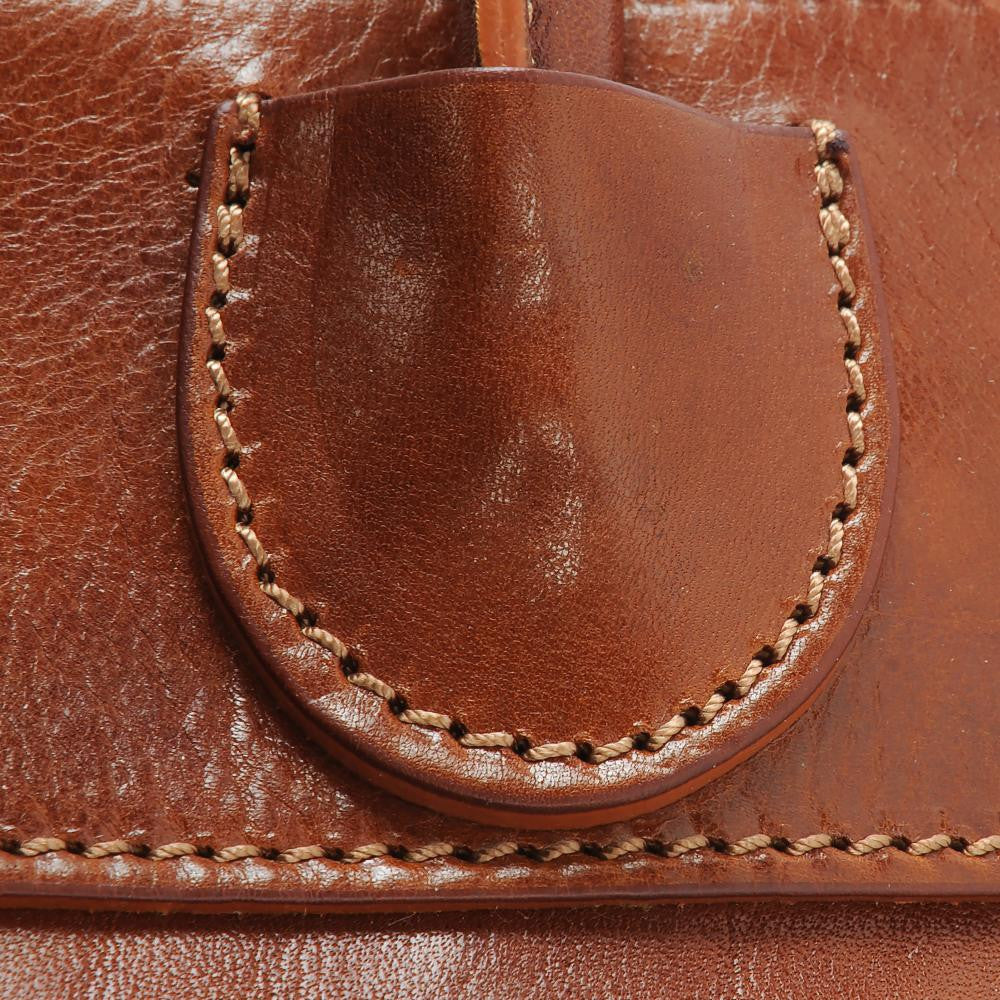 Sac cabas en cuir lisse ORLANDO Cognac
