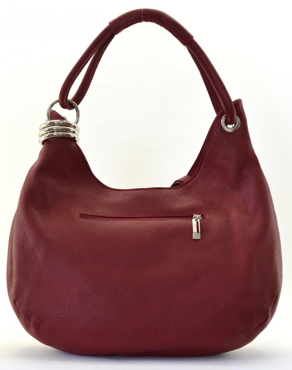 Sac à main en cuir grainé SAMOA Rouge garance