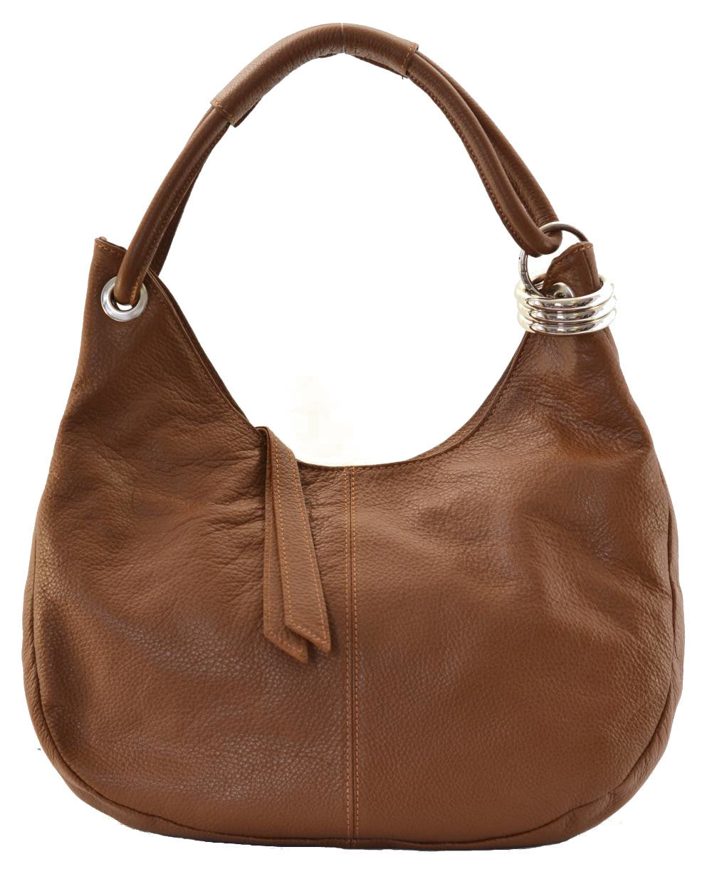 Sac à main en cuir grainé SAMOA Camel foncé