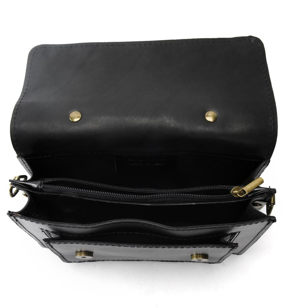 Sac à main en cuir lisse SAND Noir