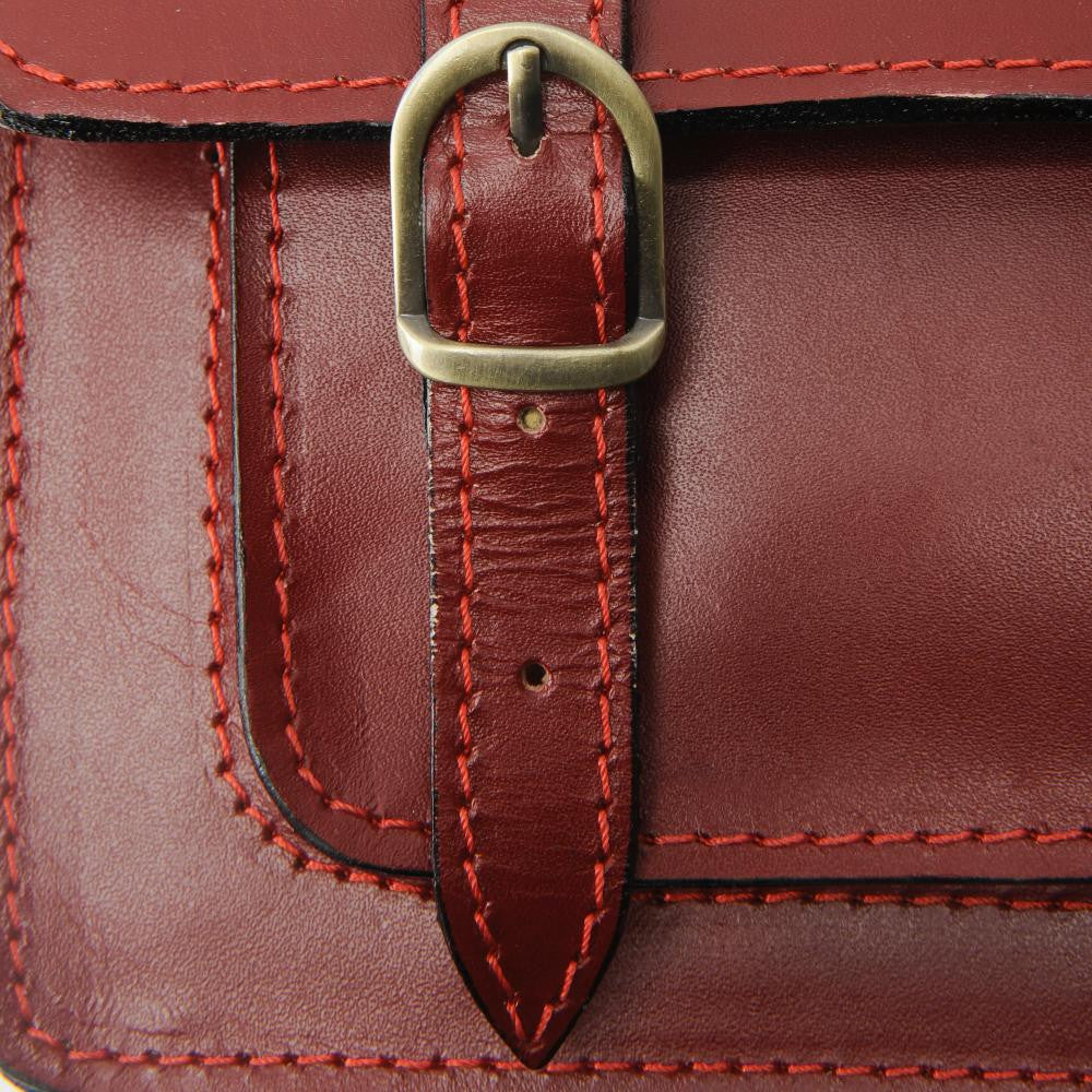 Sac à main en cuir lisse SAND Rouge foncé