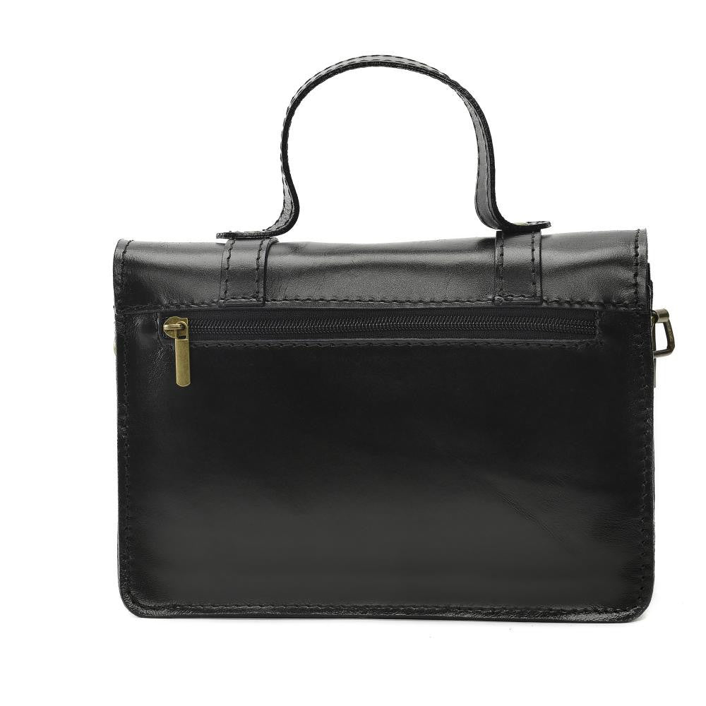 Sac à main en cuir lisse SAND Noir