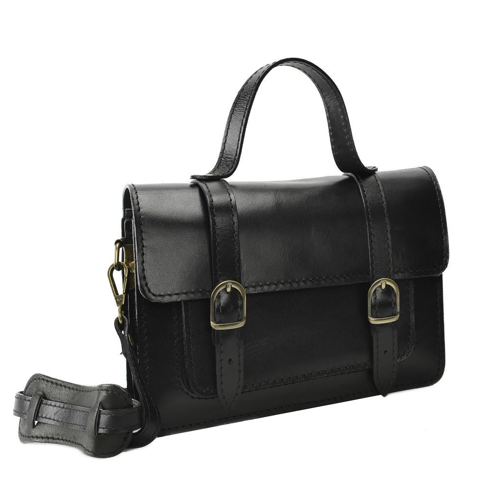 Sac à main en cuir lisse SAND Noir