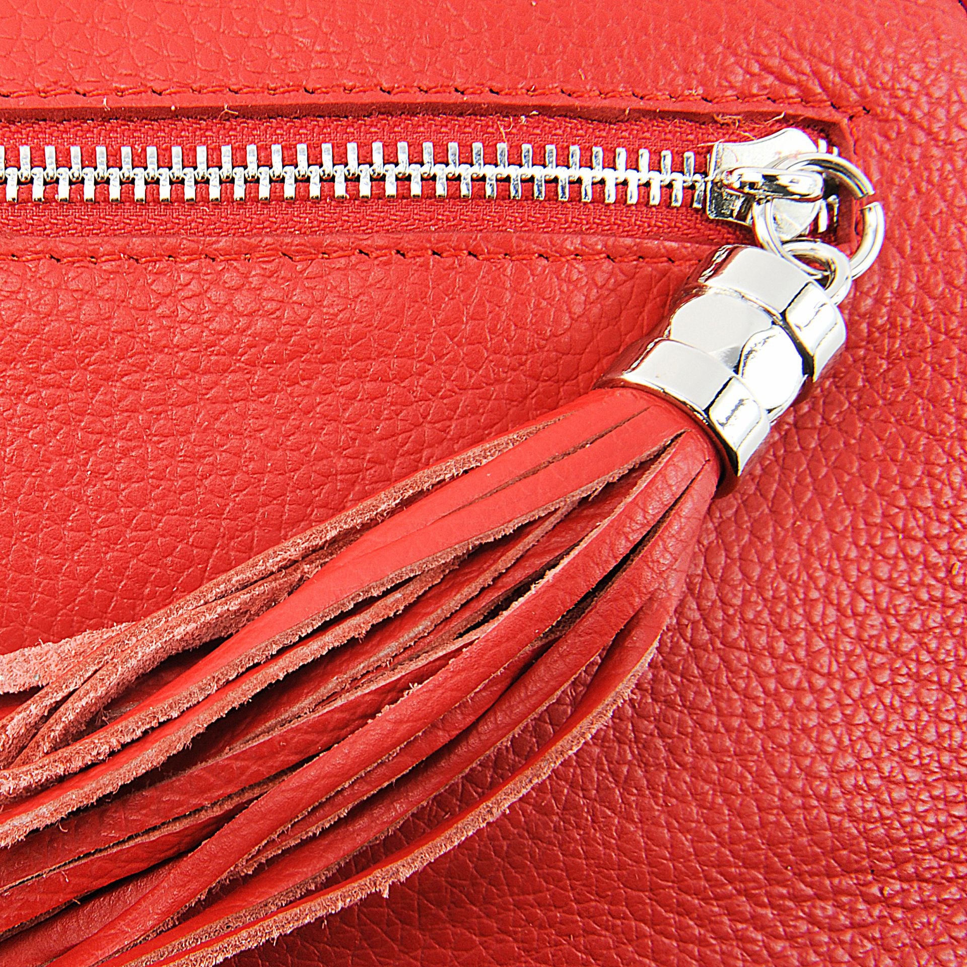 Sac à main en cuir grainé SEVILLE Rouge garance